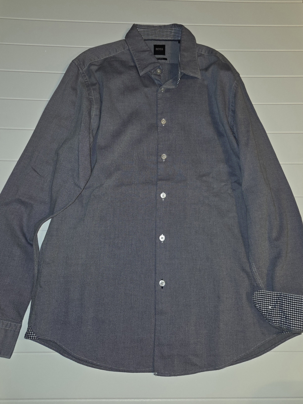 Boss Men's Slate Blue Long-Sleeve Dress Shirt